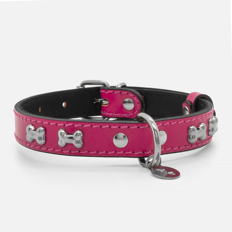 Collare in Pelle FUCSIA BONE