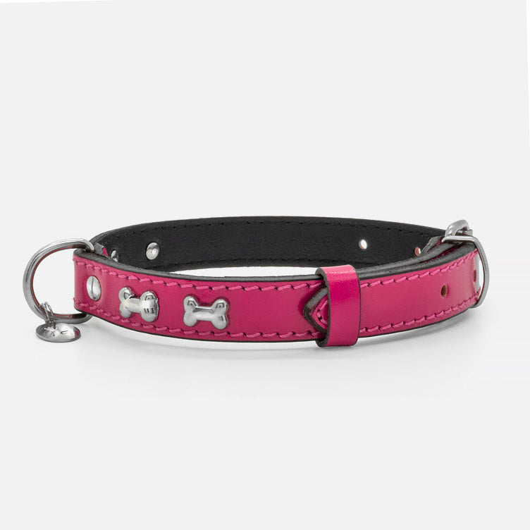 Collare in Pelle FUCSIA BONE