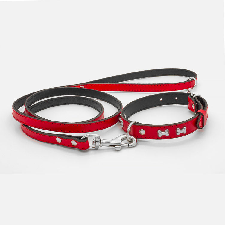Collare in Pelle ROSSO BONE