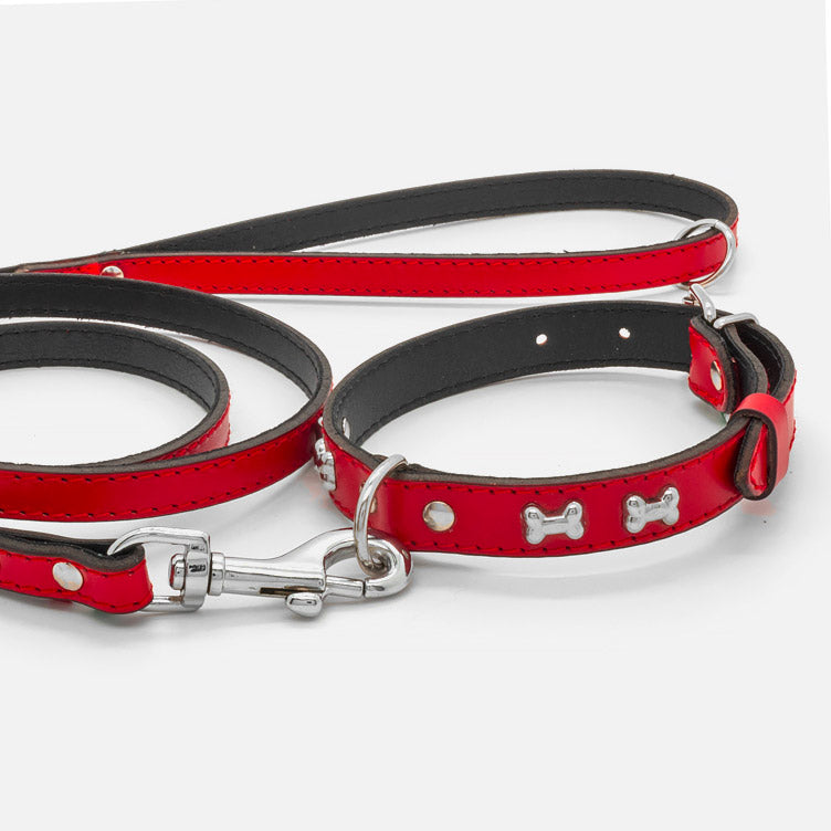 Collare in Pelle ROSSO BONE