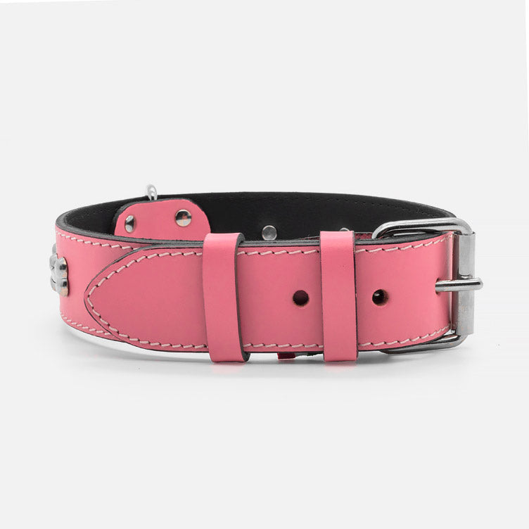 Collare in Pelle ROSA BONE ALTO