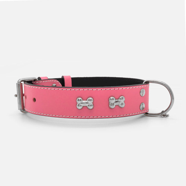 Collare in Pelle ROSA BONE ALTO