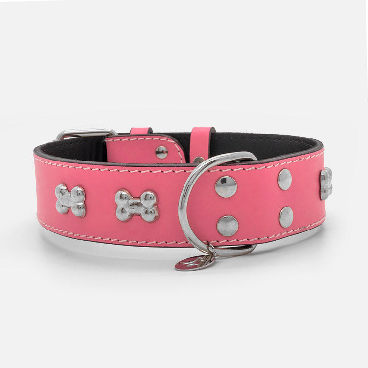Collare in Pelle ROSA BONE ALTO