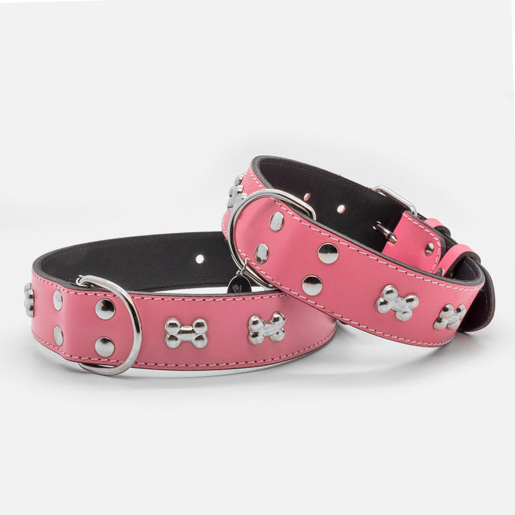Collare in Pelle ROSA BONE ALTO