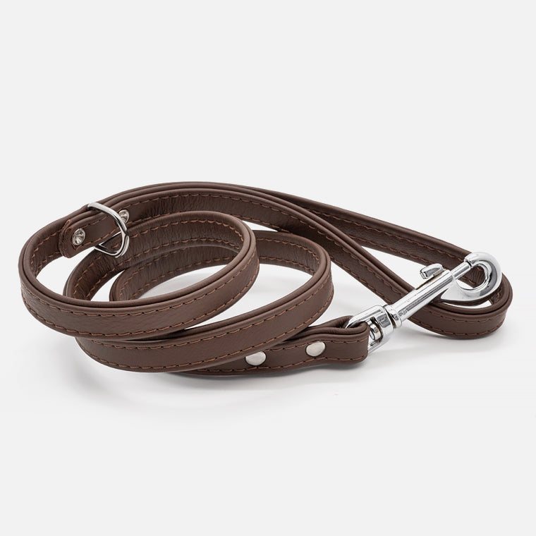 Guinzaglio in pelle DOUBLE BROWN