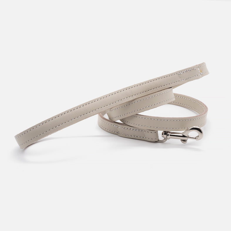 Guinzaglio Piatto in Pelle AVORIO