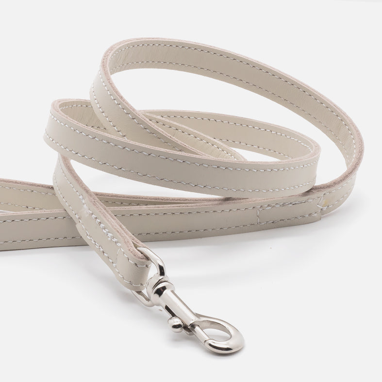 Guinzaglio Piatto in Pelle AVORIO
