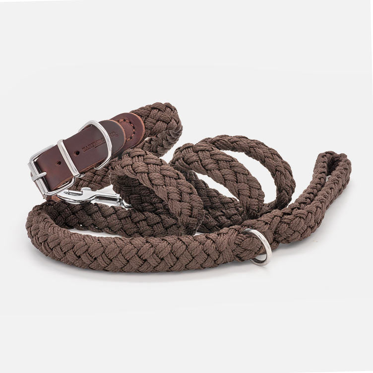 Guinzaglio in Nylon e Pelle BROWN