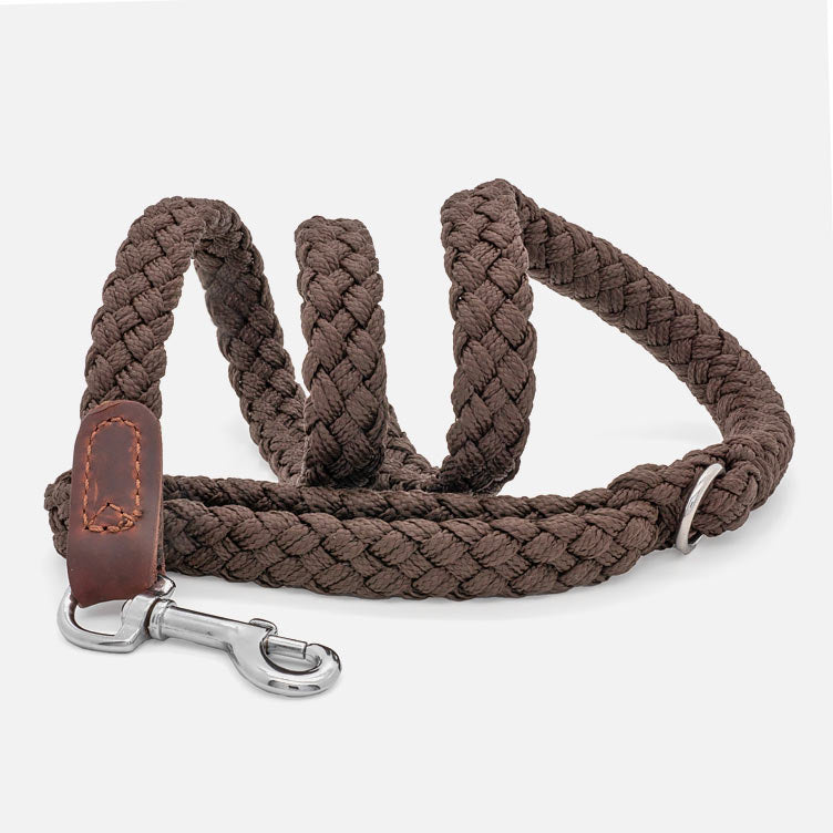 Guinzaglio in Nylon e Pelle BROWN