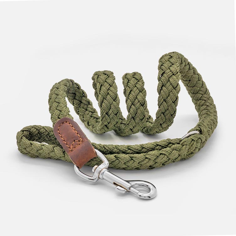 Guinzaglio in Nylon e Pelle GREEN