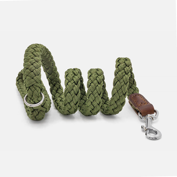 Guinzaglio in Nylon e Pelle GREEN