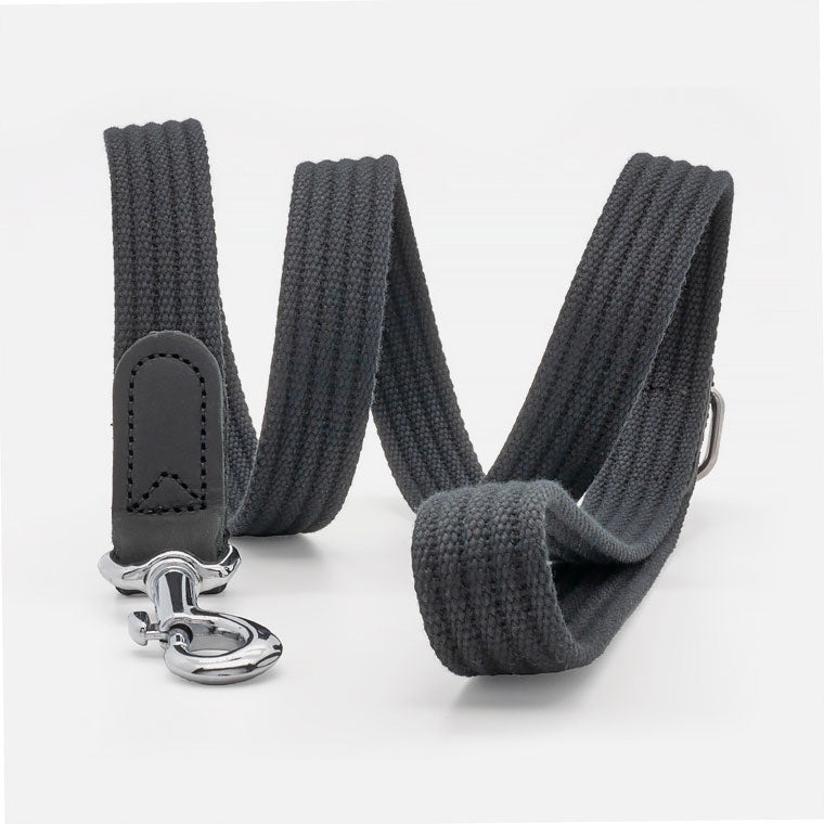 Guinzaglio in Cotone e Pelle BLACK