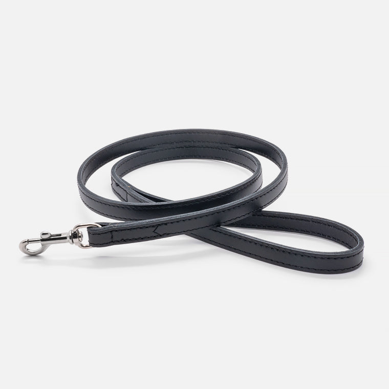 Guinzaglio Piatto in Pelle NERO