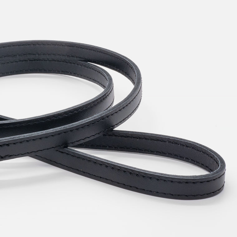Guinzaglio Piatto in Pelle NERO