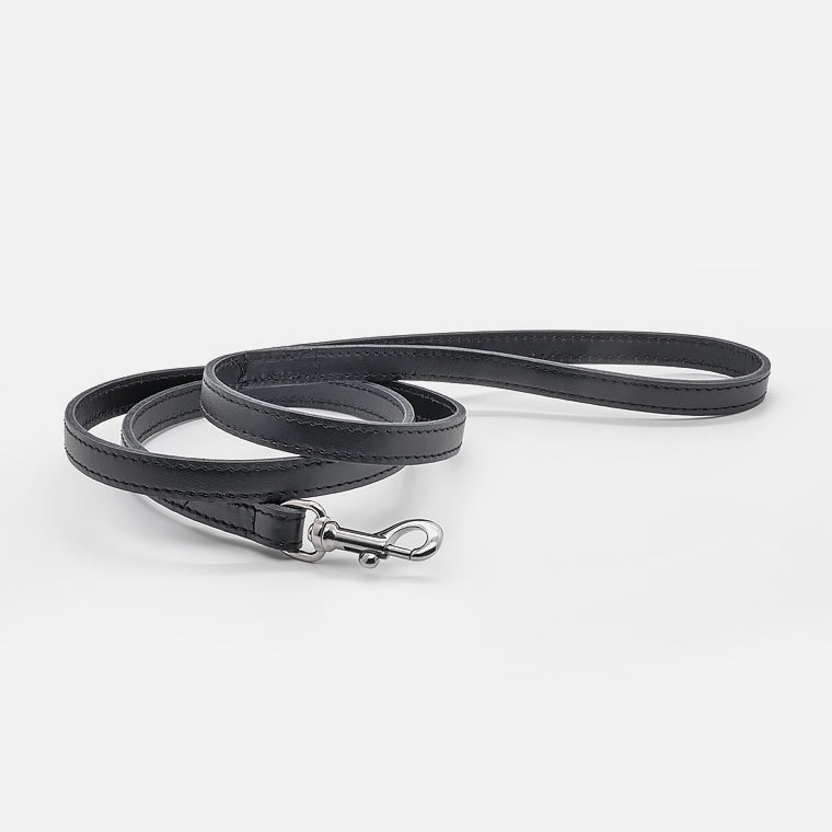 Guinzaglio Piatto in Pelle NERO