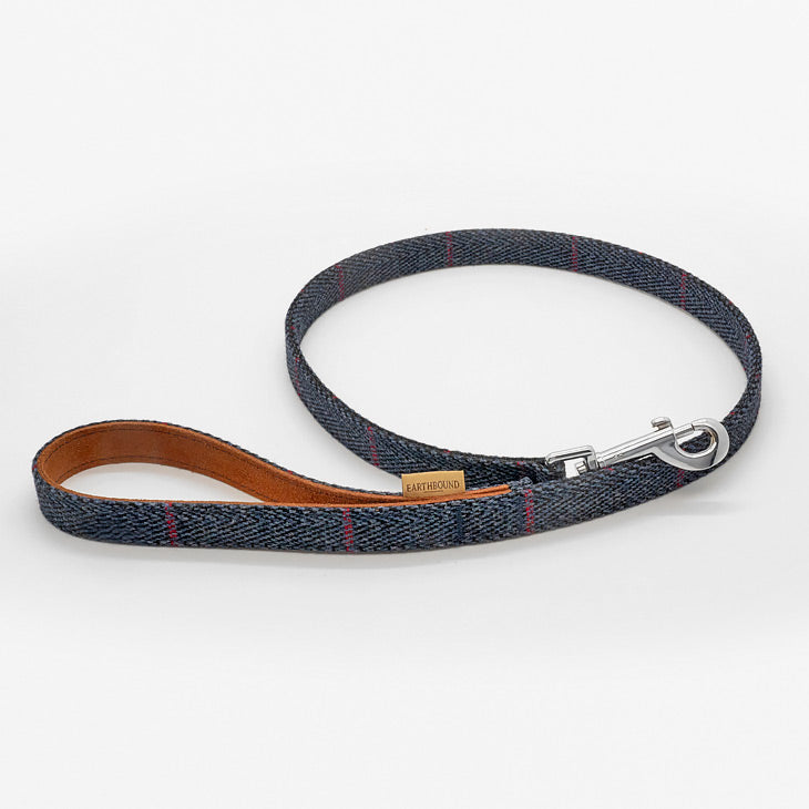 Guinzaglio in Tweed e Pelle BLU