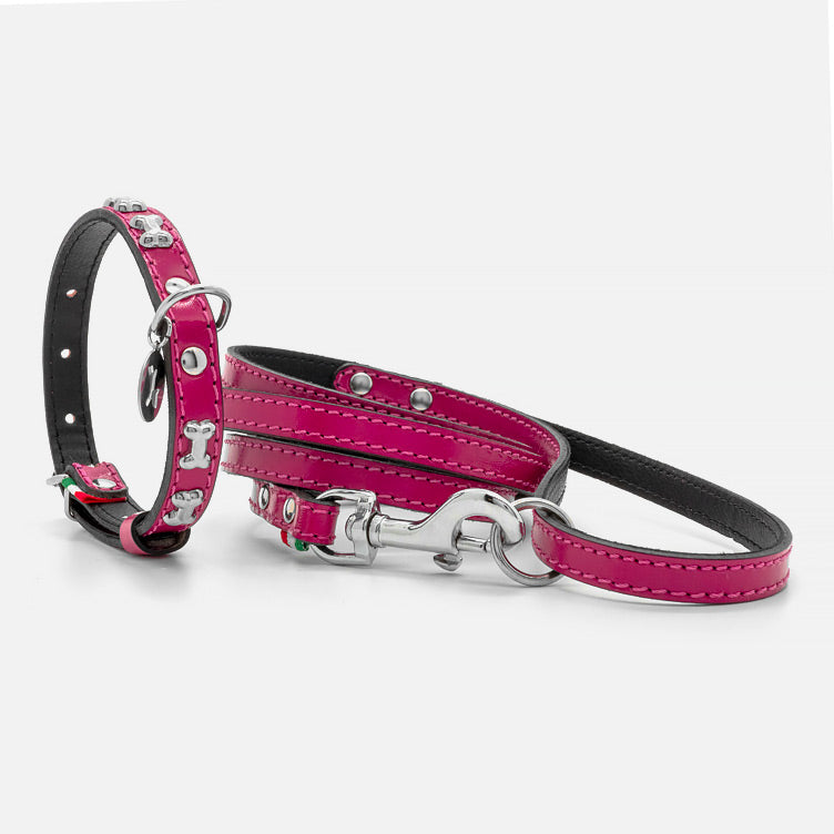 Collare in Pelle FUCSIA BONE