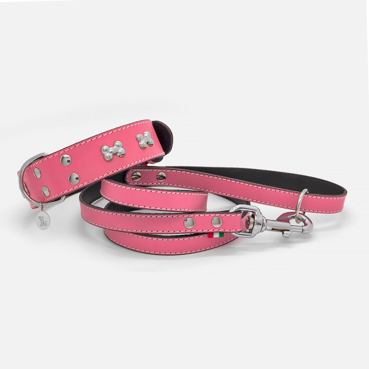 Collare in Pelle ROSA BONE ALTO