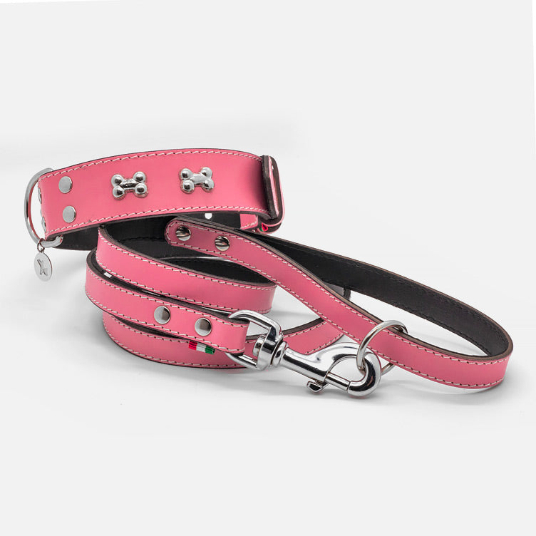 Collare in Pelle ROSA BONE ALTO