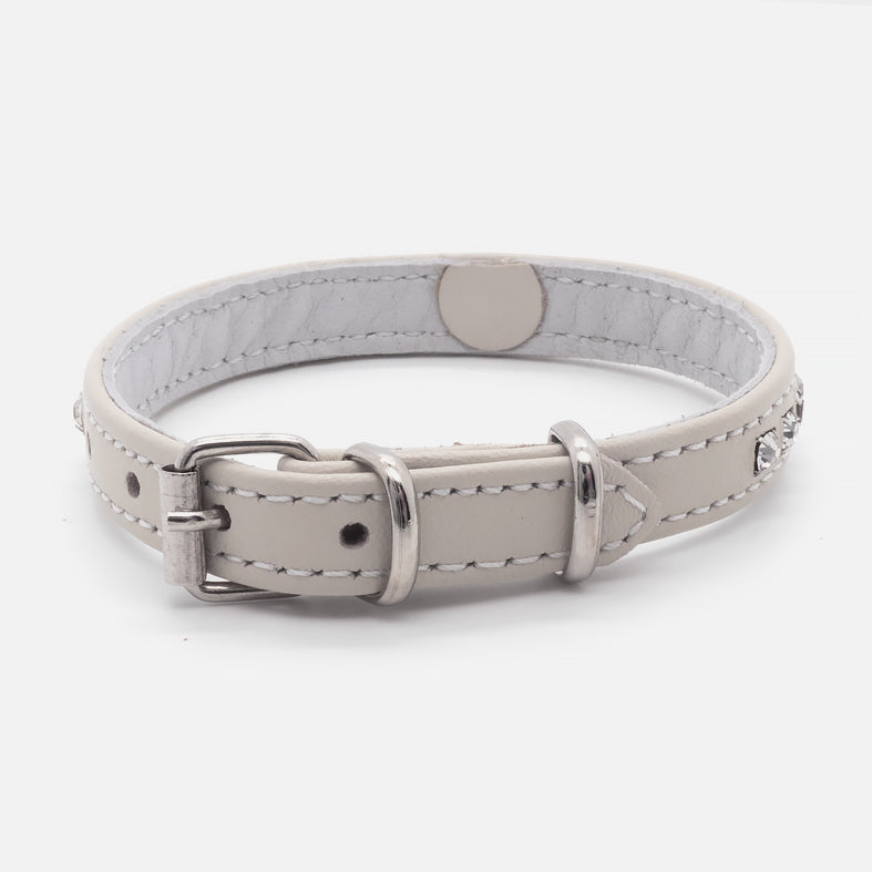 Collare in Pelle Avorio STRASS