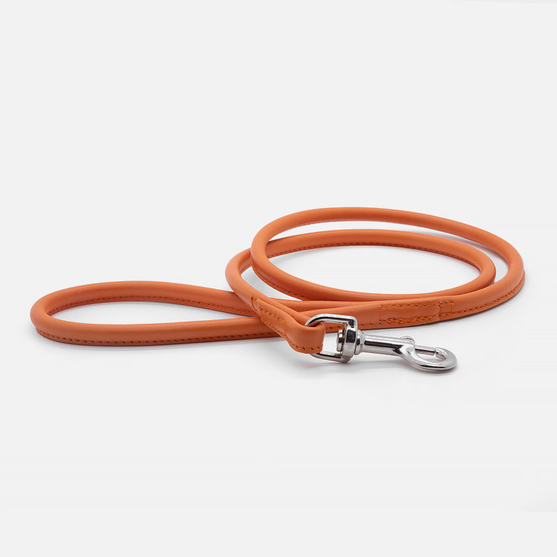Guinzaglio Tubolare in Pelle ARANCIO