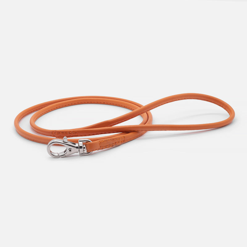 Guinzaglio Tubolare in Pelle ARANCIO