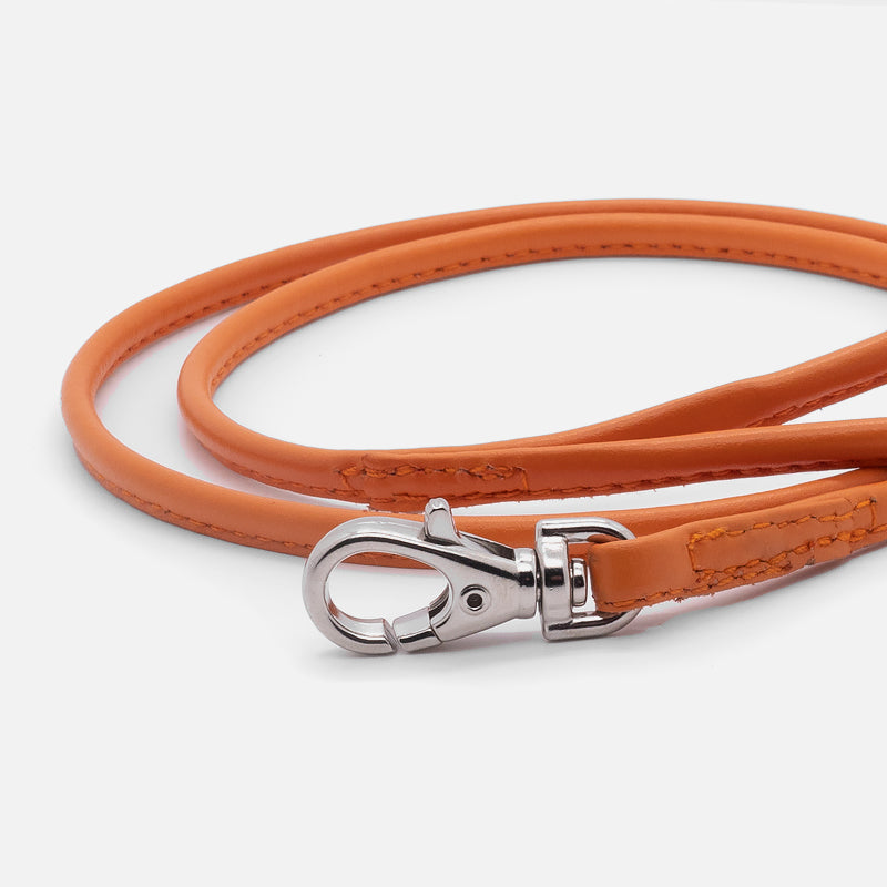 Guinzaglio Tubolare in Pelle ARANCIO