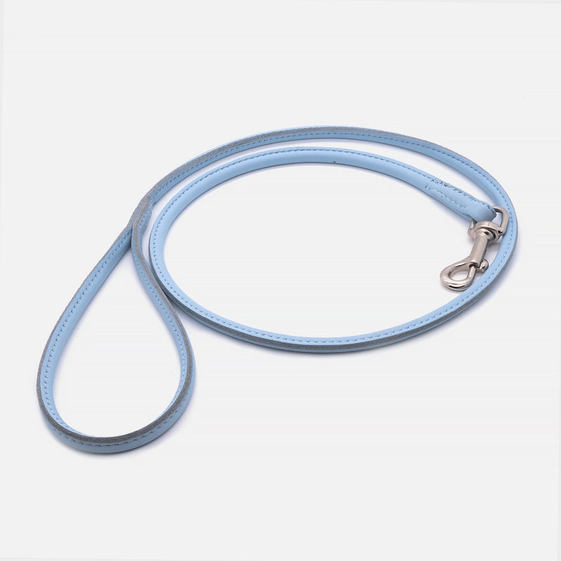 Guinzaglio Tubolare in Pelle CELESTE