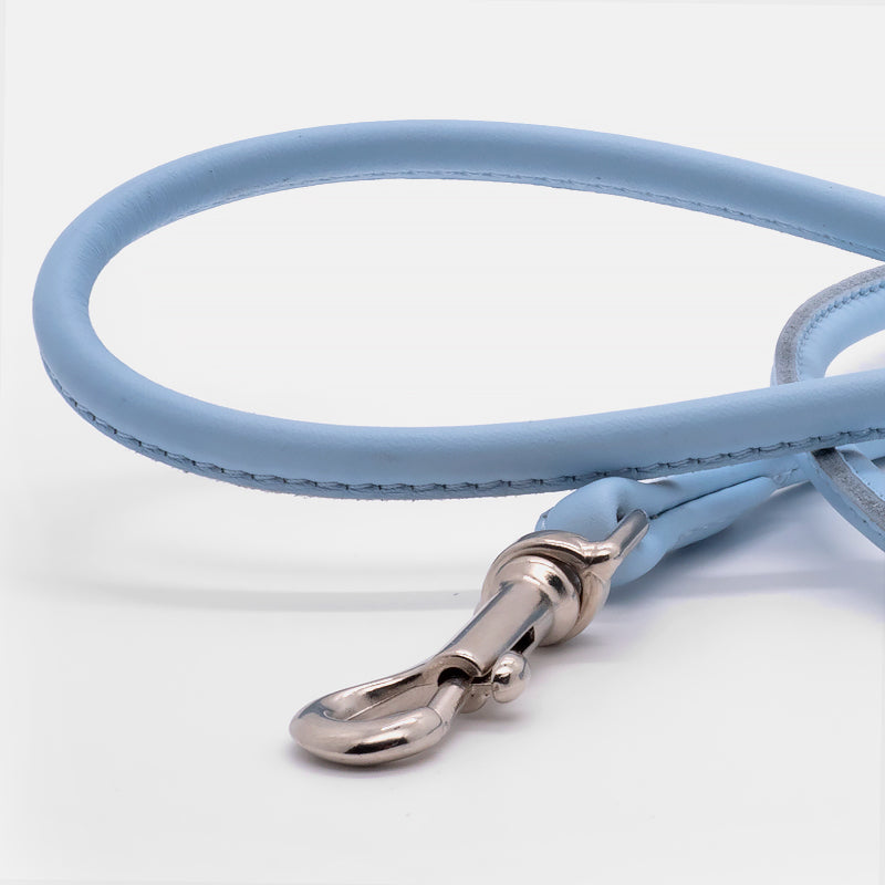 Guinzaglio Tubolare in Pelle CELESTE