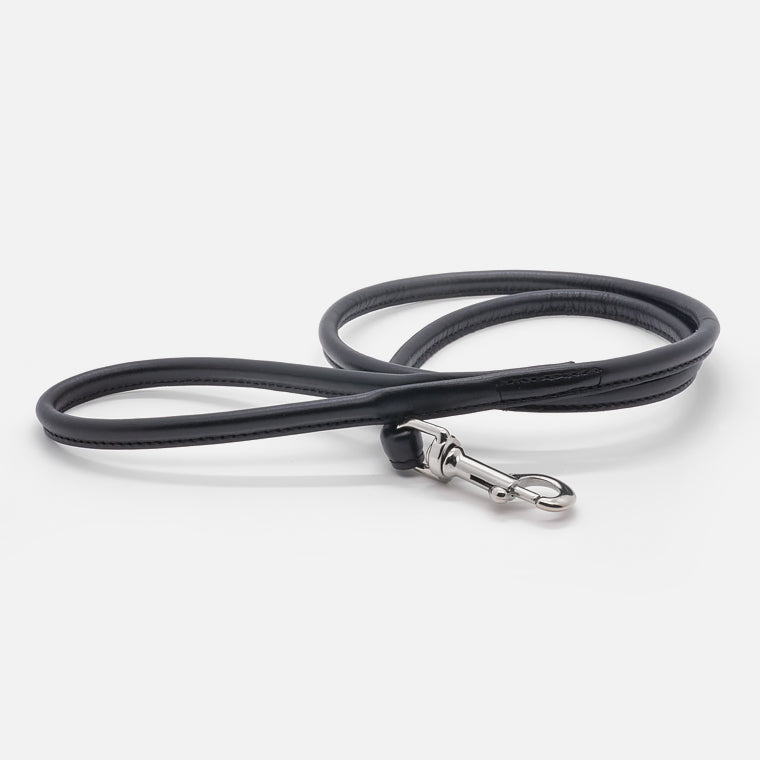 Guinzaglio Tubolare in Pelle NERO