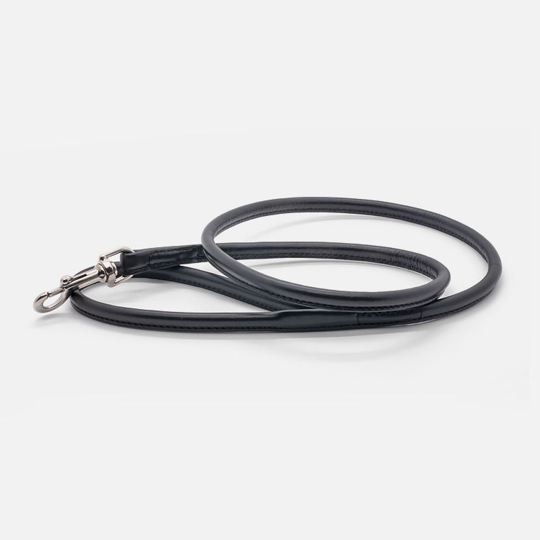 Guinzaglio Tubolare in Pelle NERO