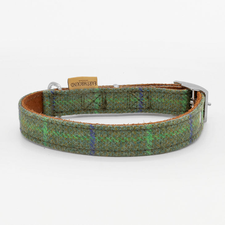 Collare in Pelle e Tweed GREEN